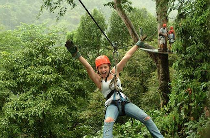 Zip-lining through the jungle is just one of the activities in the Costa Rica Multi-Sport Adventure.