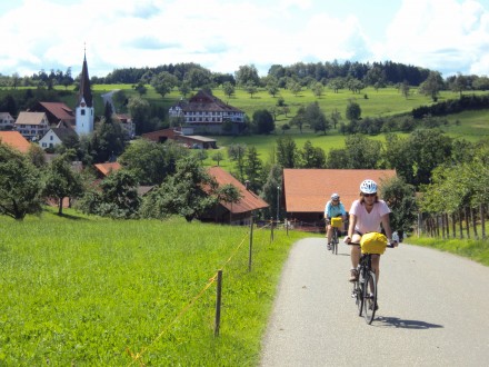 leisurely biking in switzerland